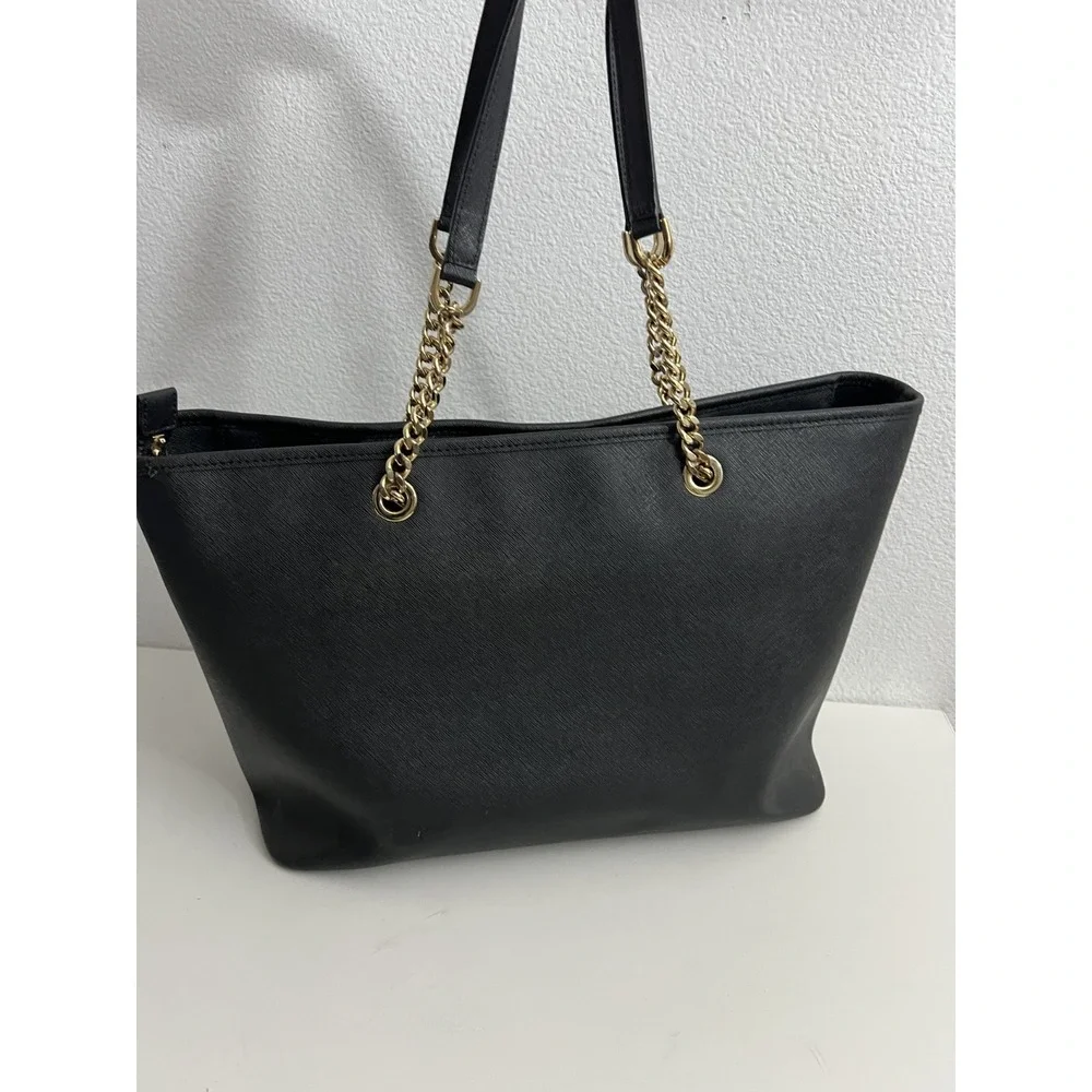 Michael Kors Jet‎ Set Bag Chain Strap MultiFunction Tote black gold Handbag